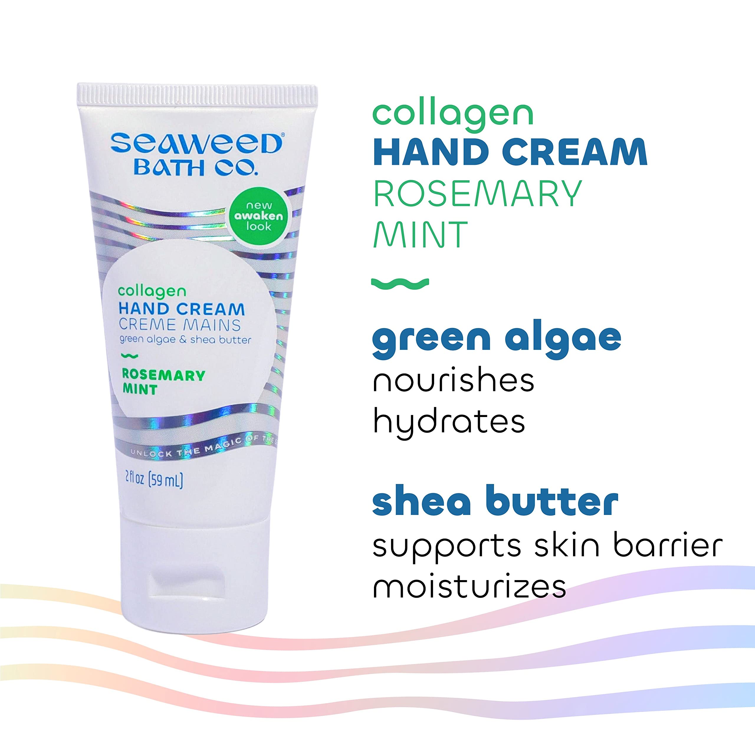 Seaweed Bath Co. back label detail highlighting ingredients and clean formulation benefits