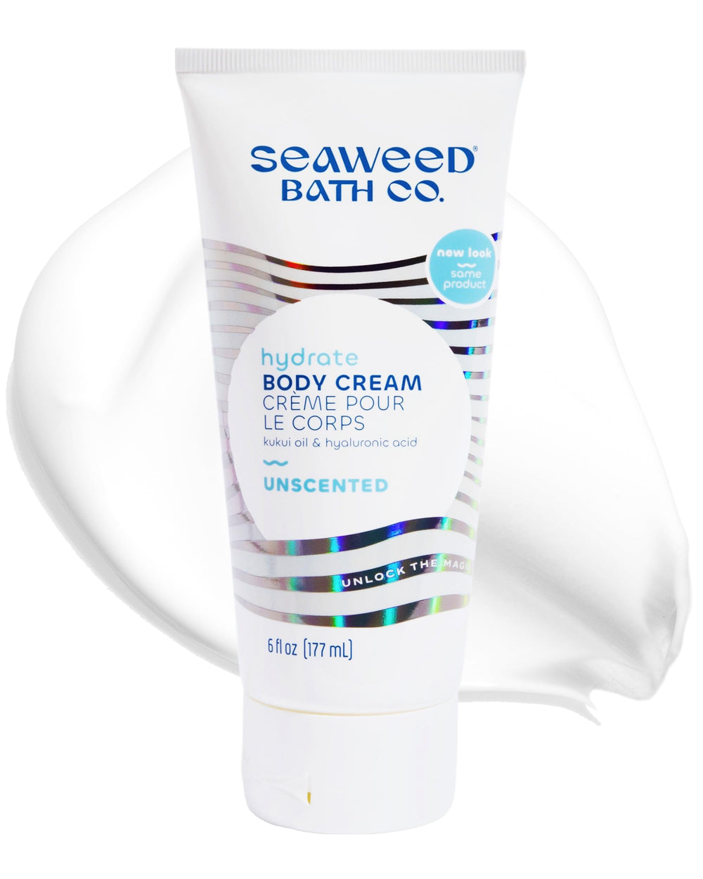 Seaweed Bath Co front jar unscented showing label and size, clear benefit: nourishing hydration