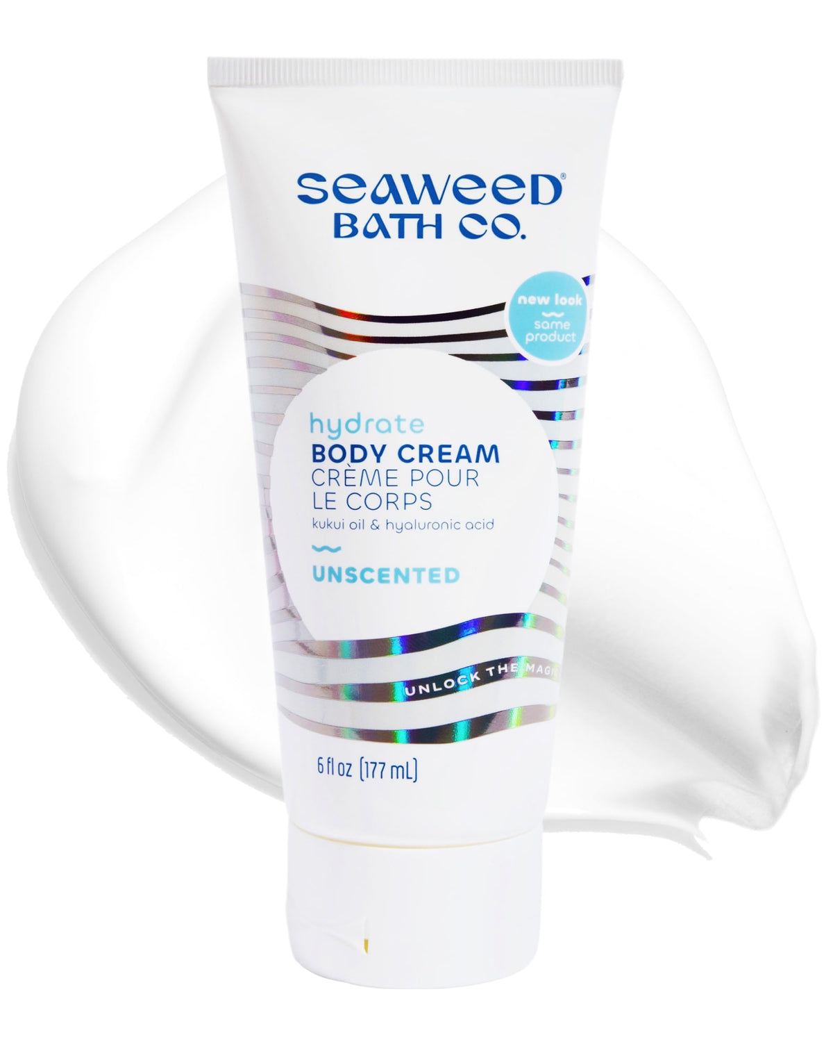 Seaweed Bath Co front jar unscented showing label and size, clear benefit: nourishing hydration