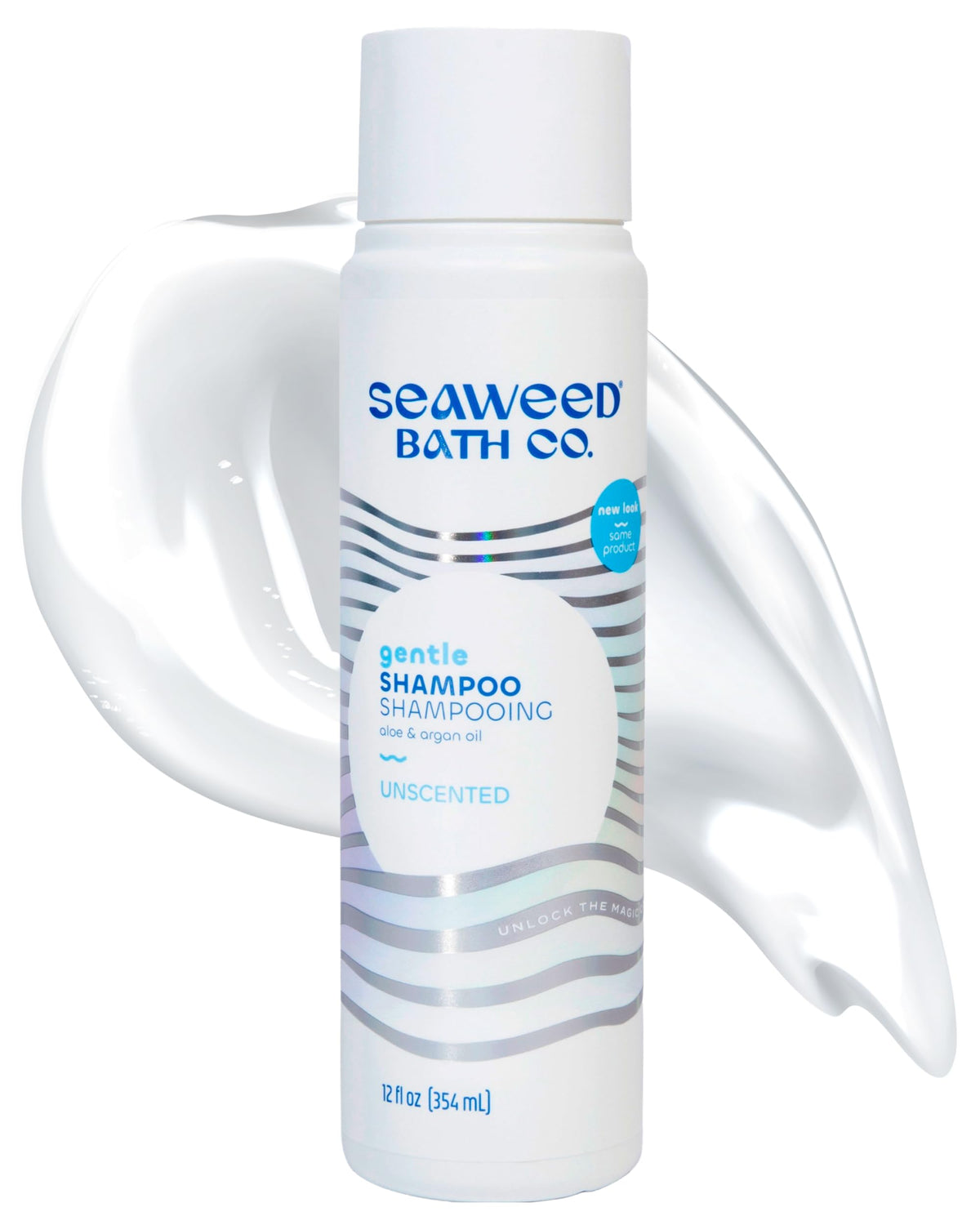 Seaweed Bath Co. gentle shampoo front bottle shows clean packaging and benefits