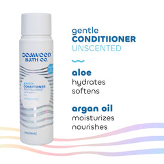 Seaweed Bath Co hair after application showing smooth, shiny strands and improved manageability