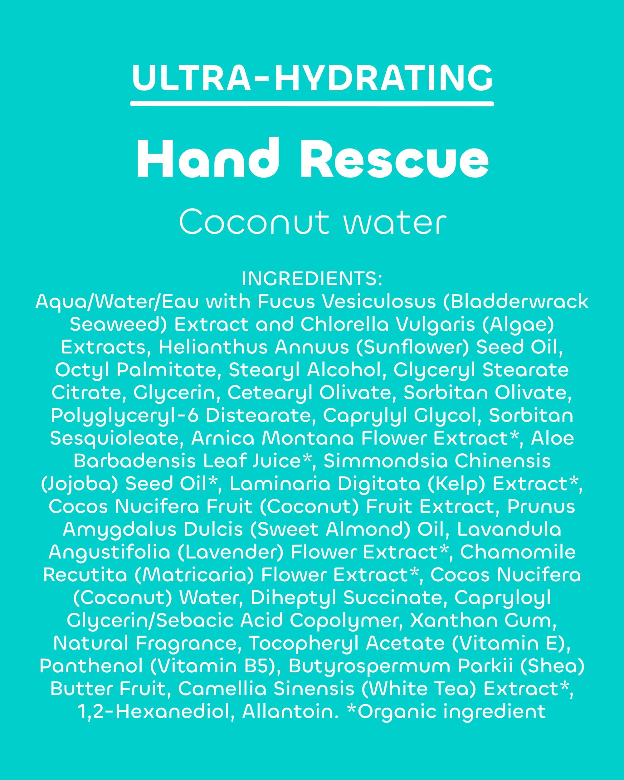 Seaweed Bath Co. open tube with coconut water splash evoking light scent and freshness benefit