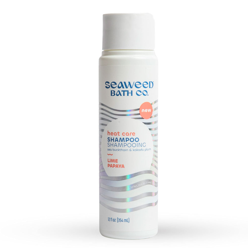 The Seaweed Bath Co. front bottle shot showing product and benefits