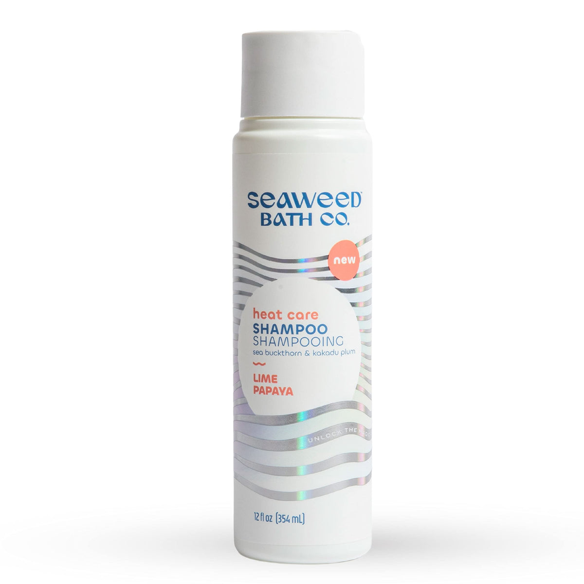 The Seaweed Bath Co. front bottle shot showing product and benefits
