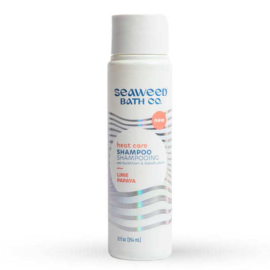 The Seaweed Bath Co. front bottle shot showing product and benefits