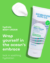 Seaweed Bath Co. open jar close-up showing rich cream texture and fast absorption