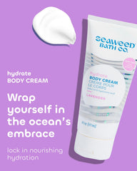 Seaweed Bath Co. cream texture close-up highlighting lightweight hydration