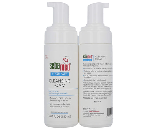 SEBAMED foam texture close-up illustrating gentle lather and cleansing