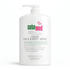 SEBAMED front bottle 1L showing packaging and gentle cleanser benefits