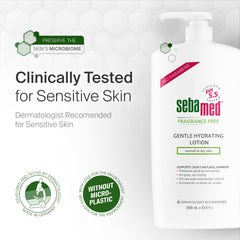 SEBAMED lotion on bathroom counter in lifestyle scene promoting daily routine