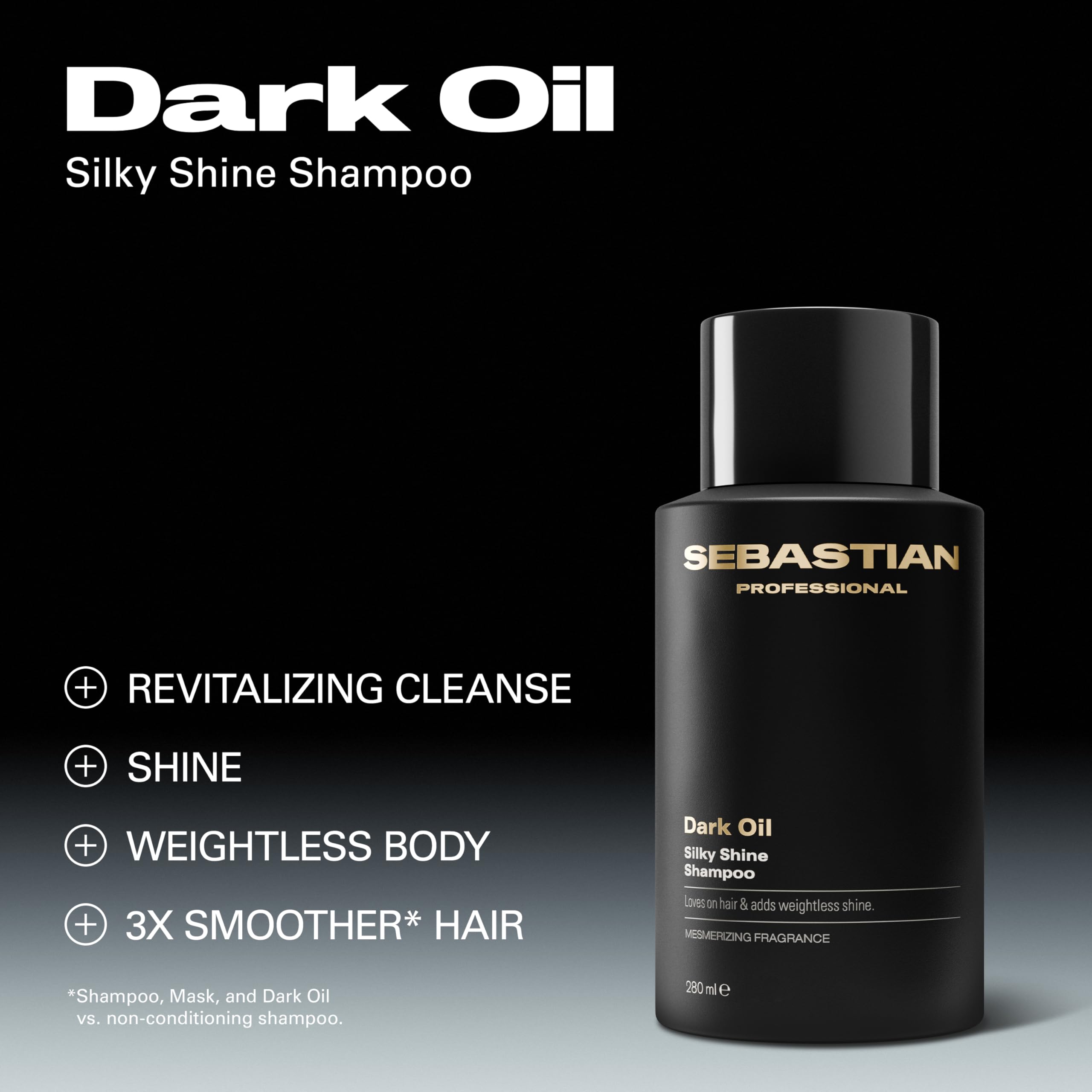 Sebastian Dark Oil creamy lather texture delivering gentle cleanse and shine