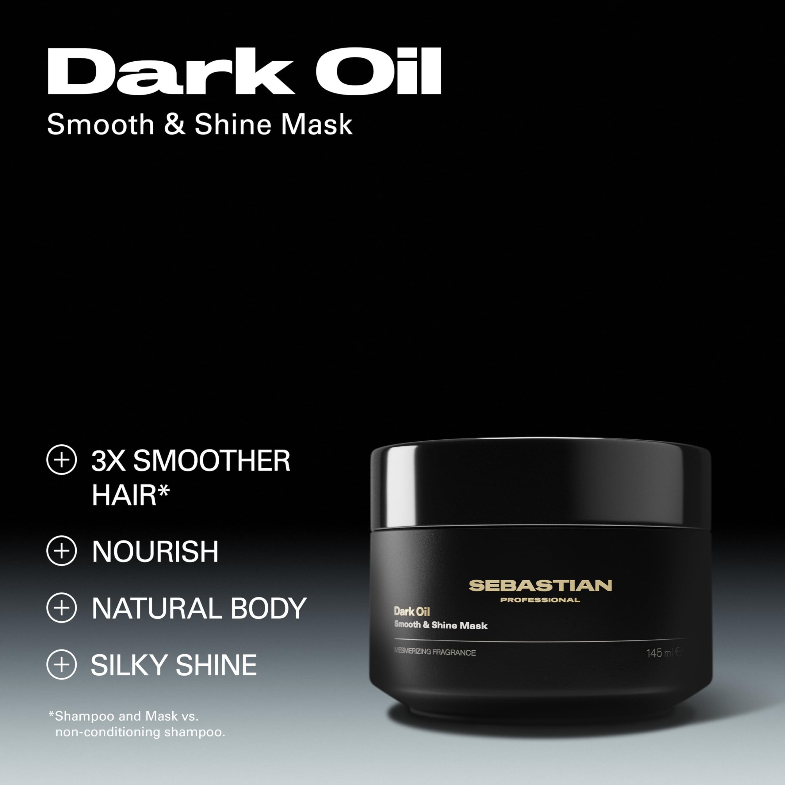 Sebastian mask applied to wet hair demonstrating detangling and shine