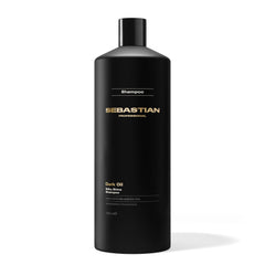 Sebastian bottle front view showing branding for shiny hair benefits