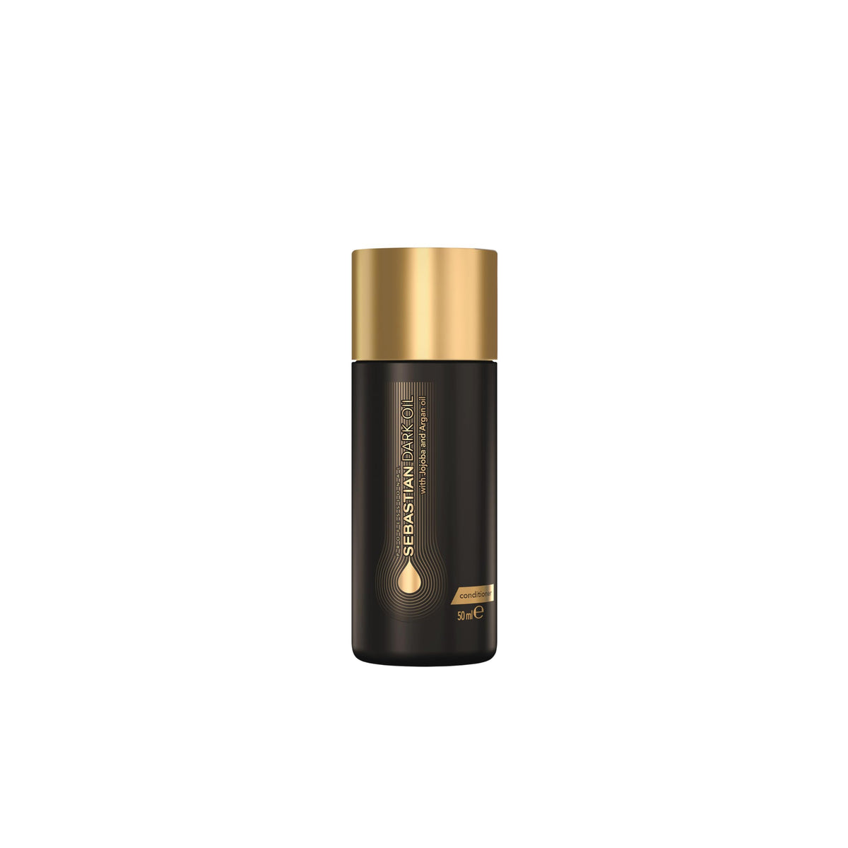 Sebastian travel-size bottle front view showing compact conditioning solution and portability