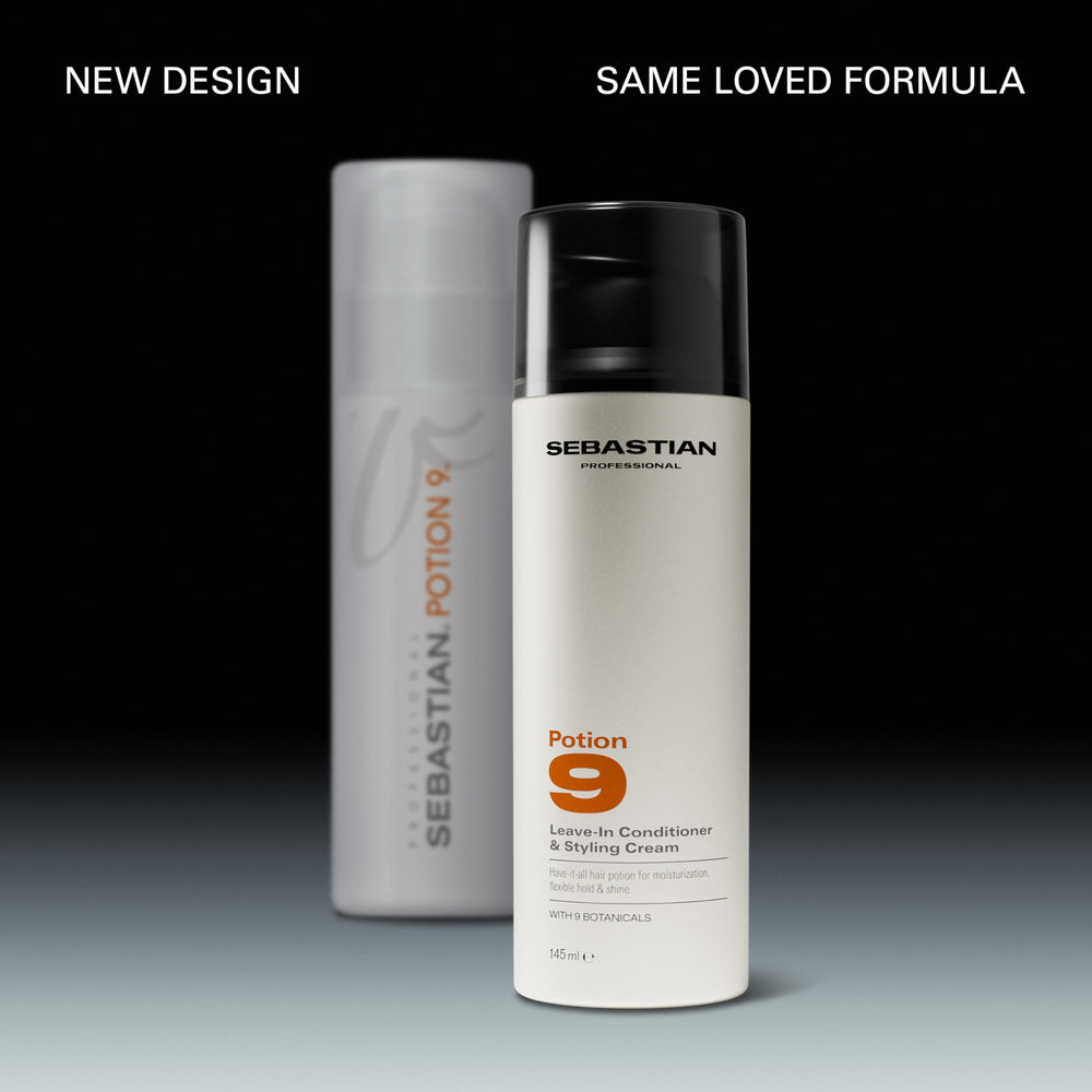 Sebastian Potion 9 open cap revealing cream texture for smooth, lightweight styling