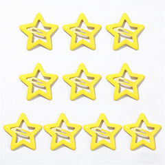SeBneny front view of 10 yellow star clips showing full set and bright color benefit