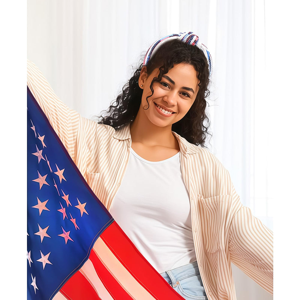 SeBneny headband in gift-ready arrangement showing presentable patriotic accessory