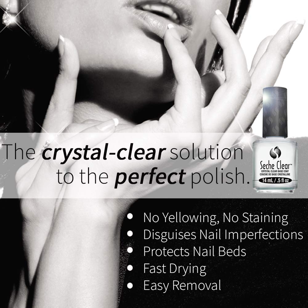 Seche clear close-up texture revealing crystal-clear glossy finish for protection