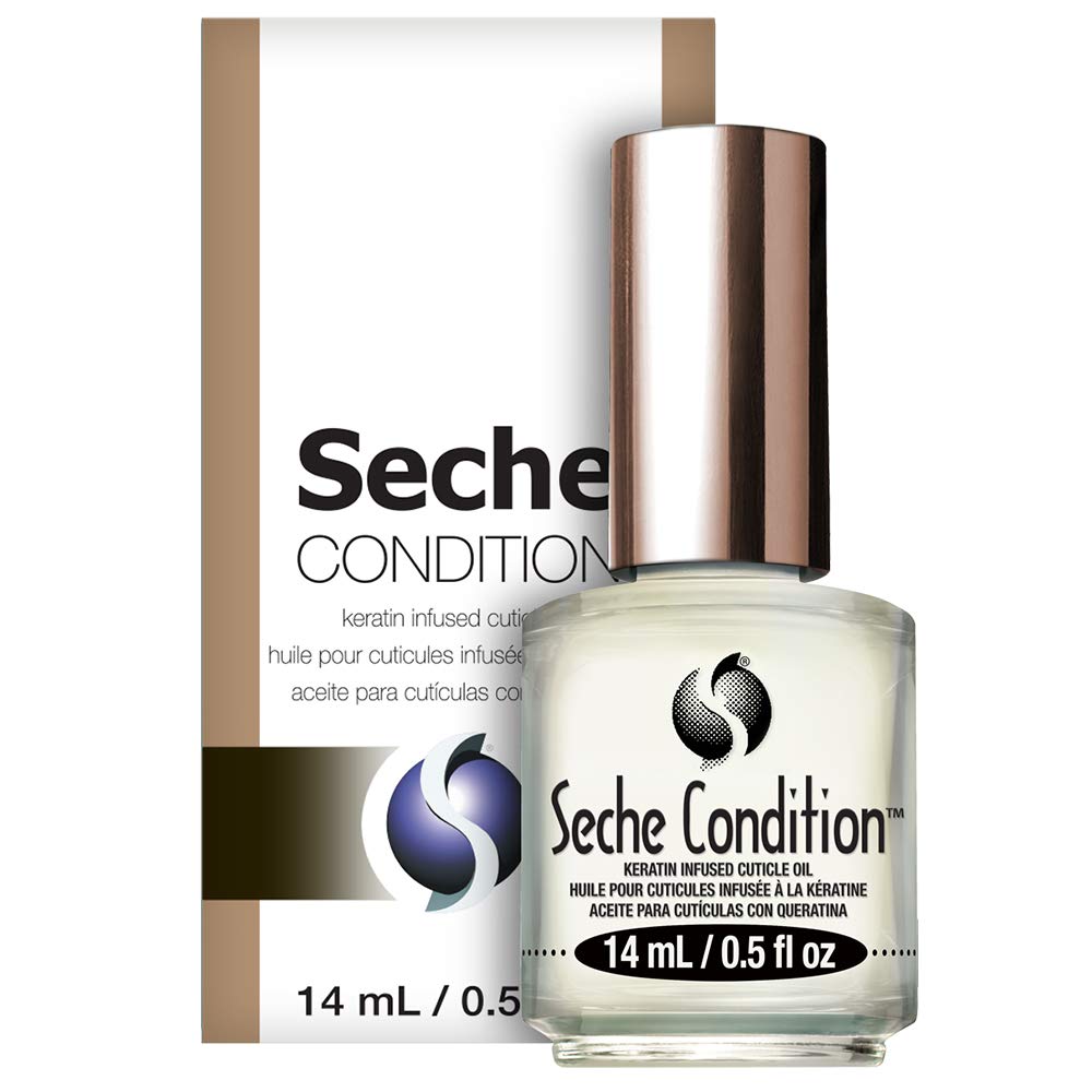 Seche product front packaging showing bottle and label, promotes quick conditioning