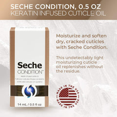 Seche oil texture on fingertip highlighting fast-absorbing, non-greasy finish