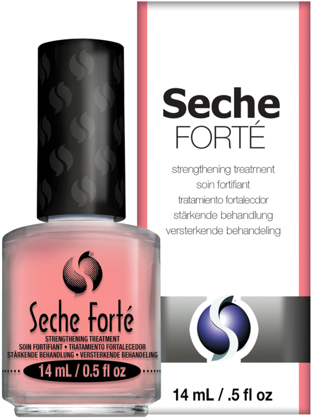 Seche Forté front bottle showing label and bottle shape for easy identification and use