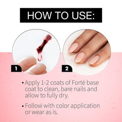 Seche Forté in-use application on nail illustrating quick-dry coverage and better polish base