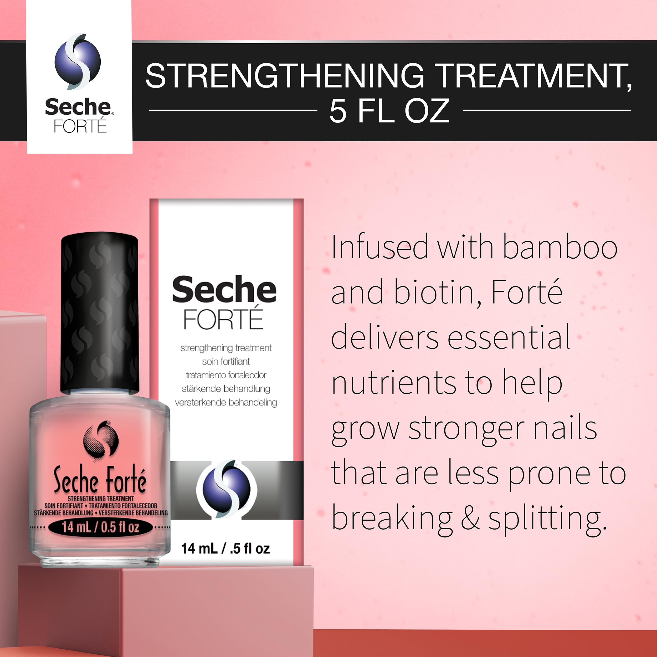 Seche Forté texture close-up revealing lightweight formula that smooths ridges and evens surface