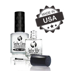 Before-and-after manicure using Seche duo showing stronger nails
