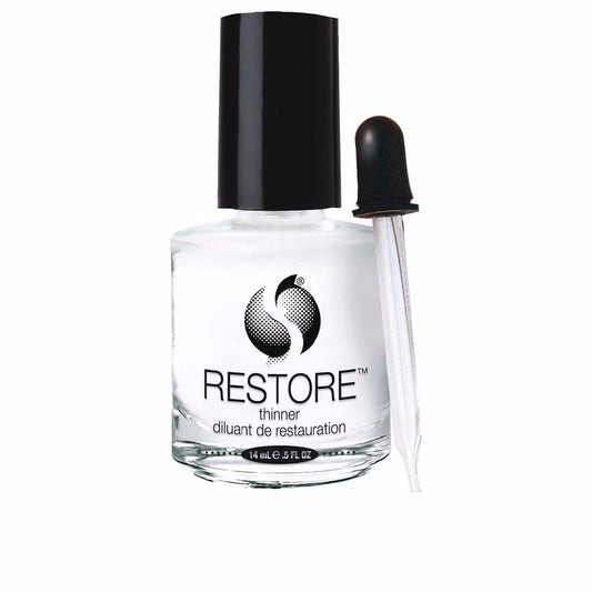 Seche Restore front bottle view showing label and compact size, revives thickened polish