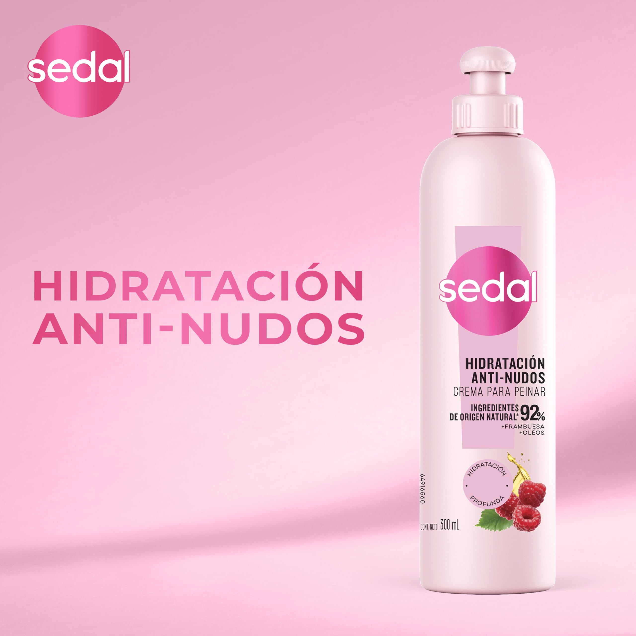 Sedal jar held in hand showing 300 ml scale and travel-friendly benefit