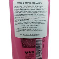 Sedal Ceramidas in-shower use on wet hair illustrating smoother, shinier result