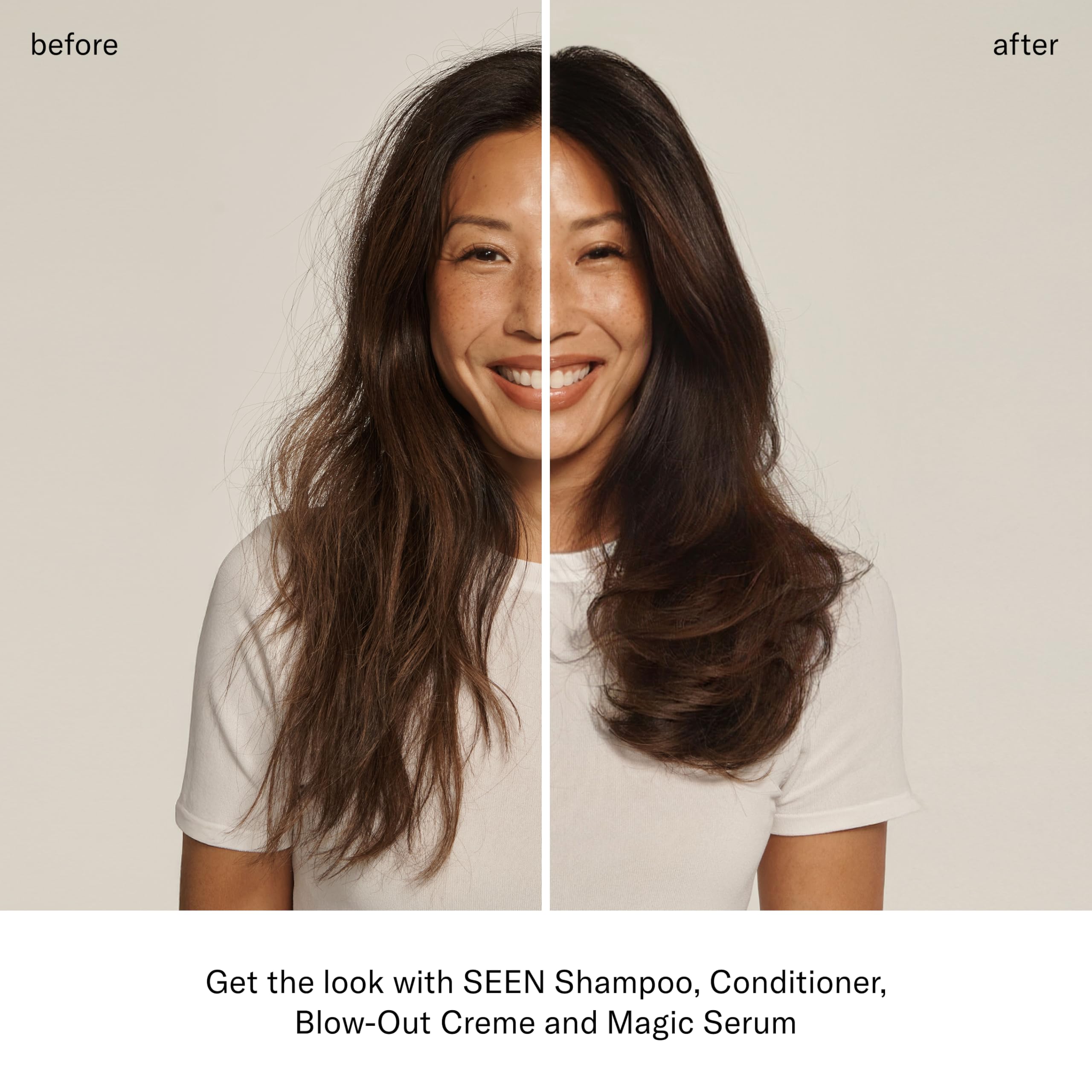SEEN hemisqualane texture close-up showing smooth hair frizz-reducing benefit
