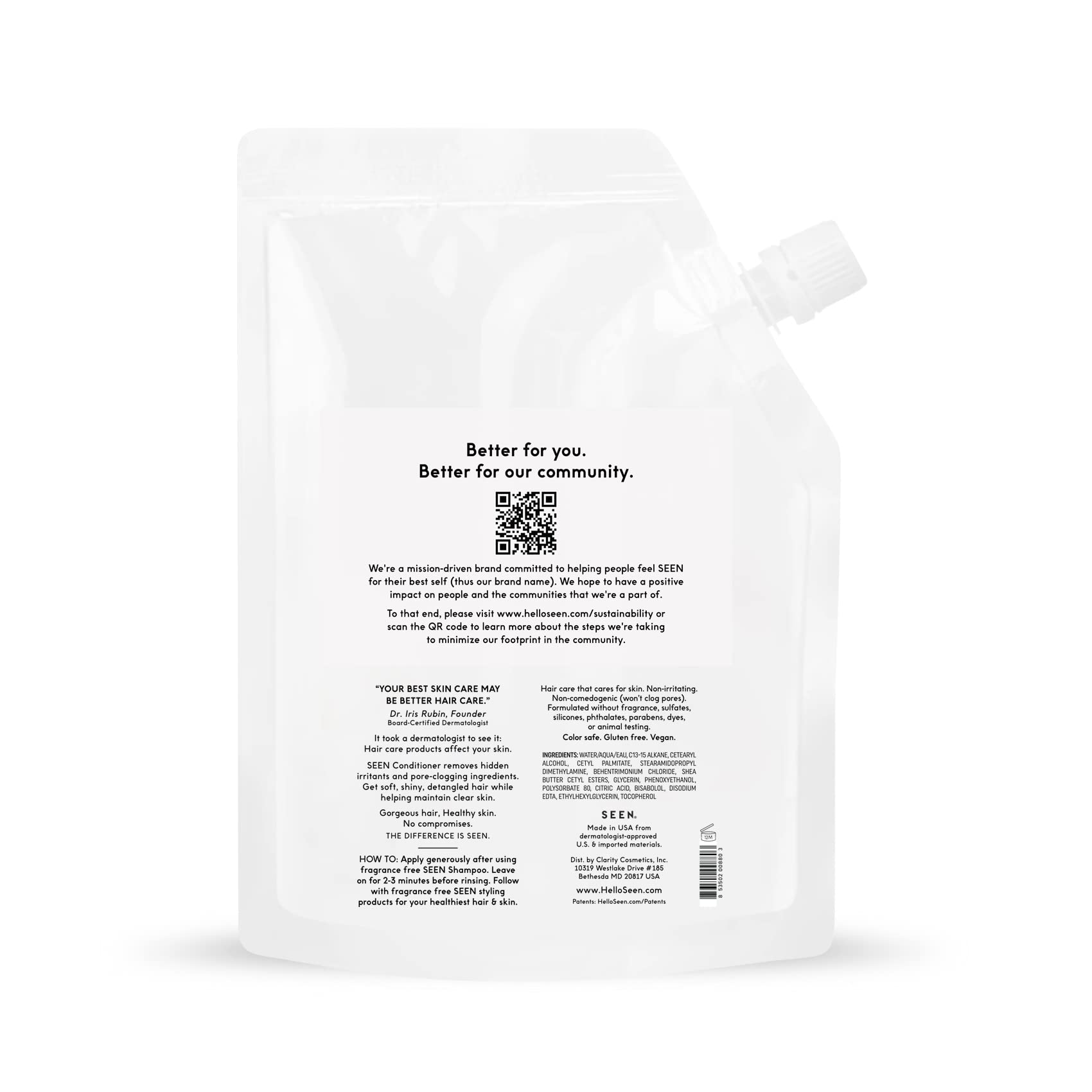 SEEN conditioner texture being poured showing lightweight slip benefit