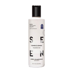 SEEN conditioner front bottle showing clean label and fragrance-free benefit