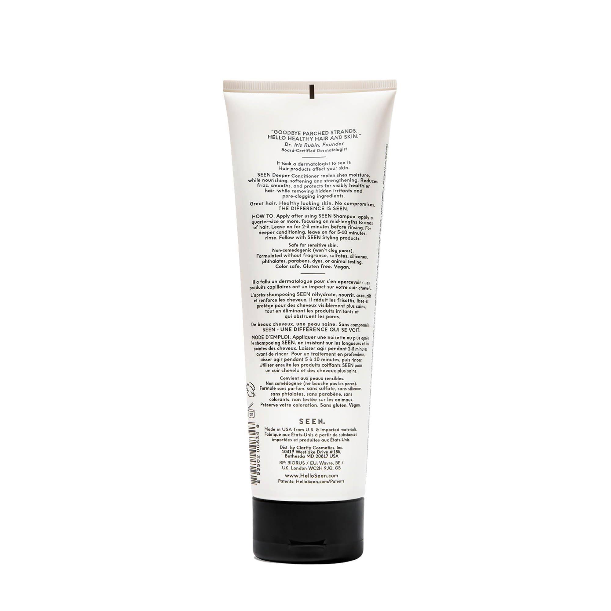 SEEN Deeper Conditioner creamy pour texture demonstrating smooth application