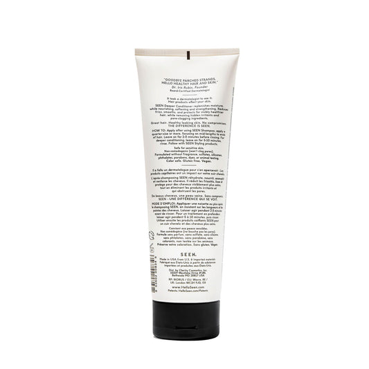 SEEN Deeper Conditioner creamy pour texture demonstrating smooth application