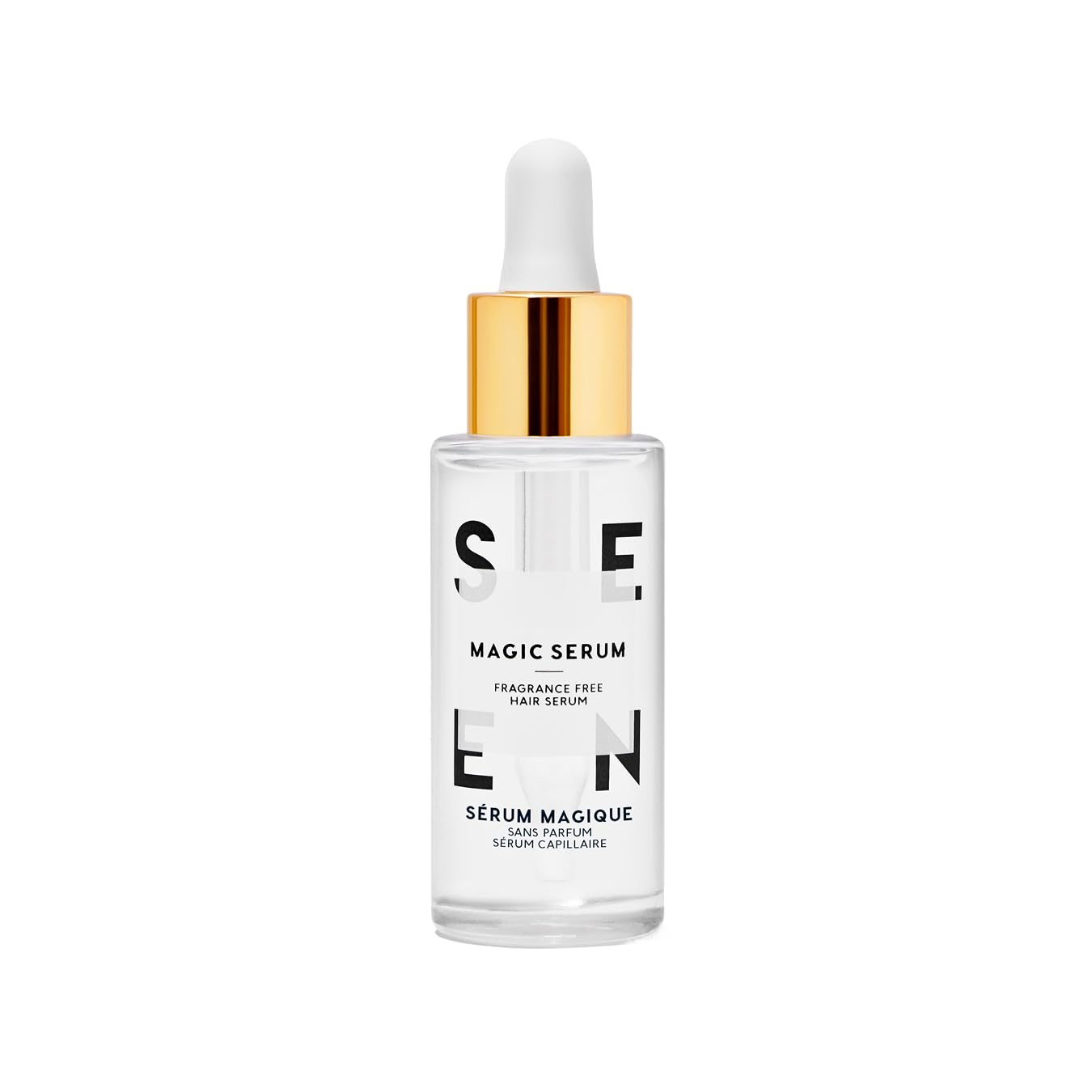 SEEN magic serum front packaging showing bottle and label benefits