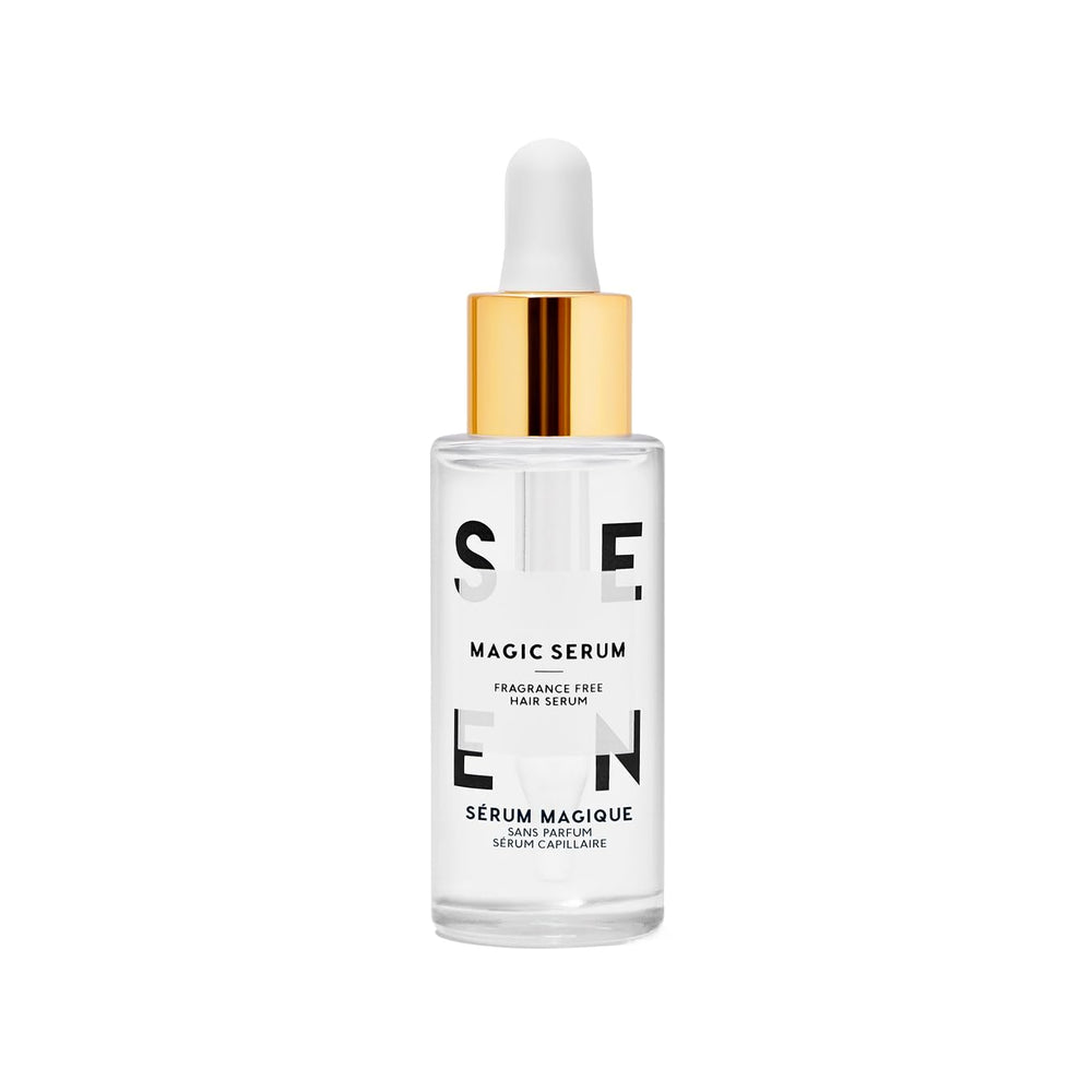 SEEN magic serum front packaging showing bottle and label benefits