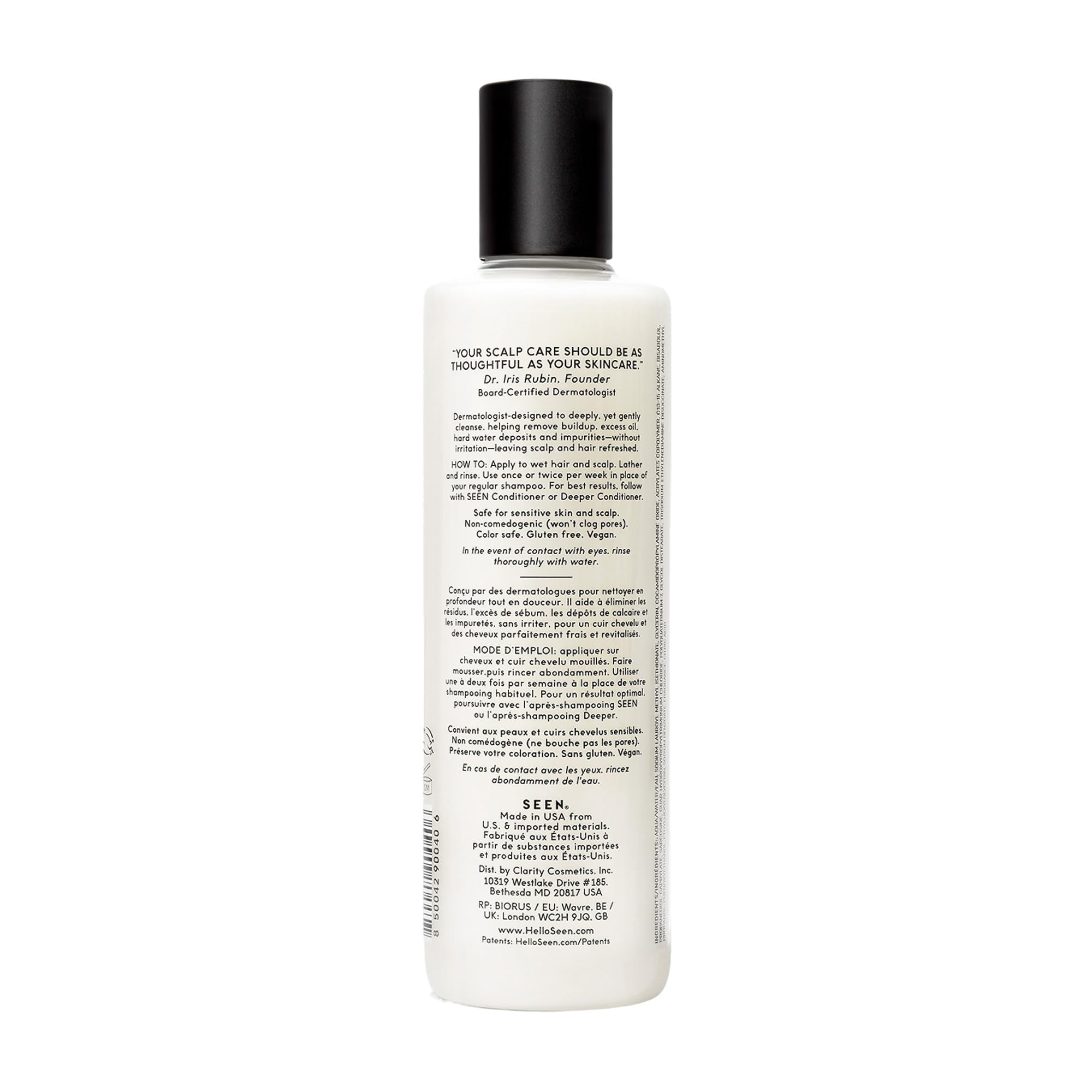 SEEN close-up of shampoo foam texture demonstrating gentle lather