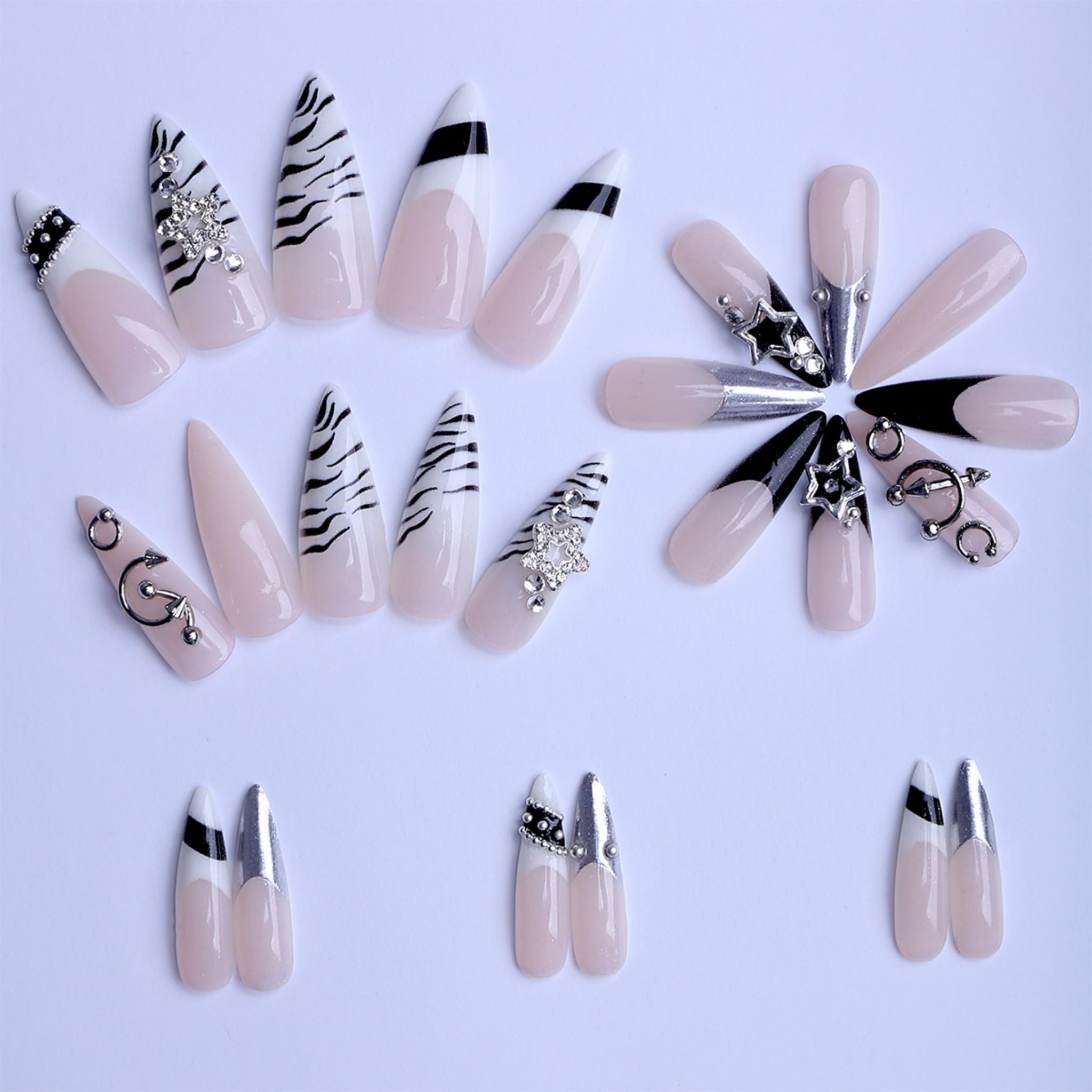 SEENEEY step showing press-on nail held down for 8 seconds to ensure strong adhesion