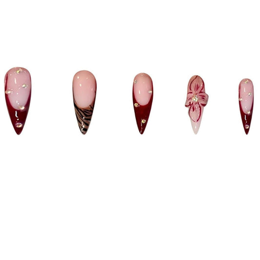 SEENEEY close-up of pink 3D floral detail highlighting texture and feminine appeal