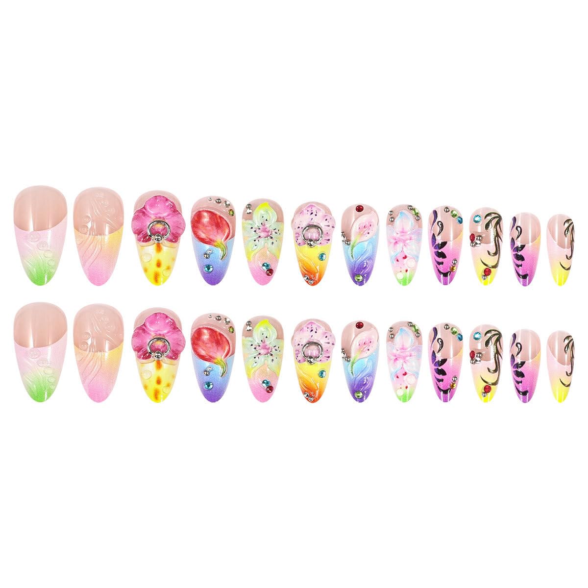 SEENEEY nails on hand in beach setting, colorful summer-ready look