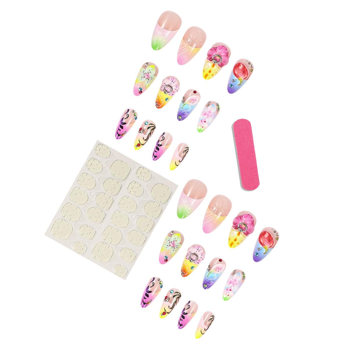 SEENEEY layout of all 24pcs sizes, easy to match for each finger