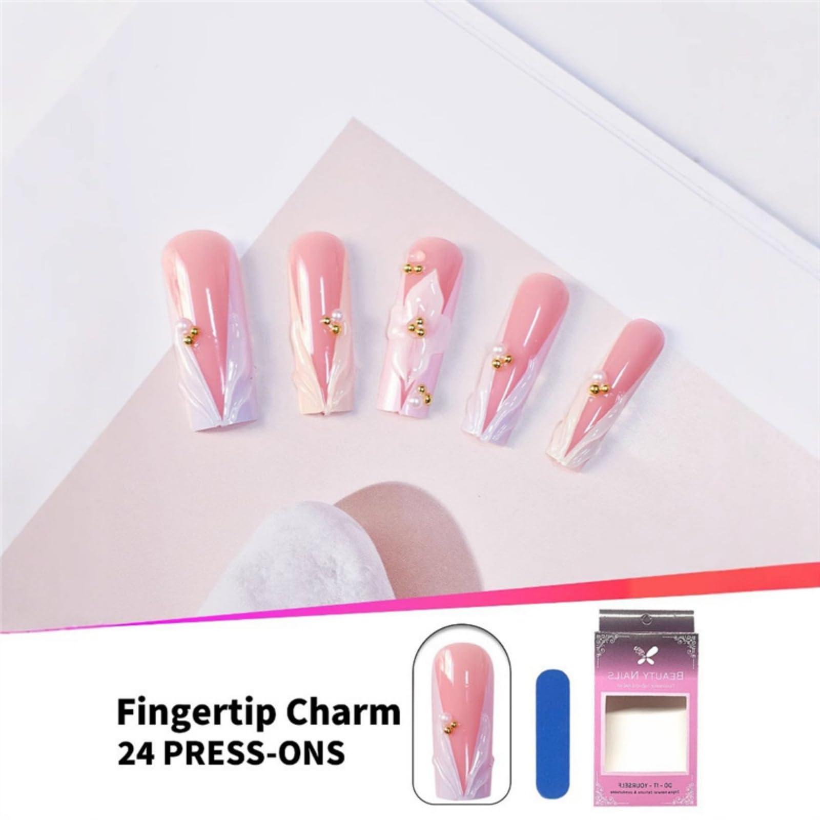 SEENEEY worn manicure on hands showing elegant long square look benefit