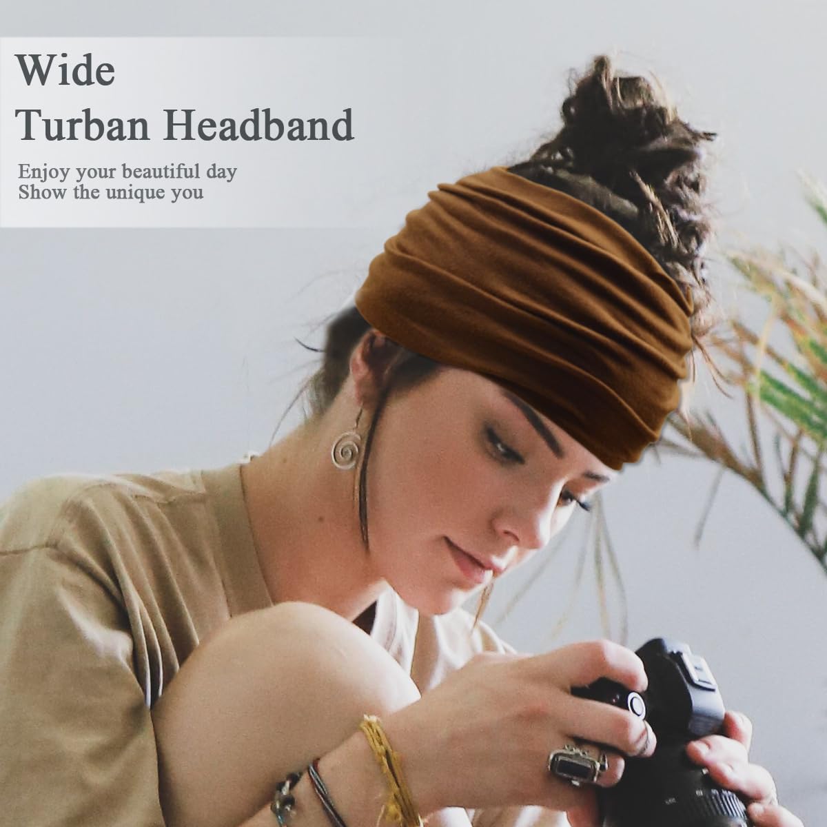 Sefiinh headband styled at beach for sun-ready hair control and casual elegance