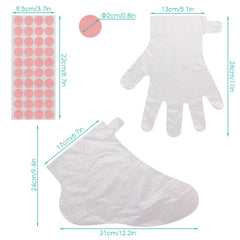 Segbeauty foot cover flat lay showing dimensions and easy application benefit