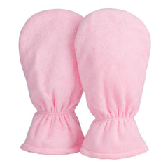 Segbeauty front view pink mitts showing full coverage and warmth benefit