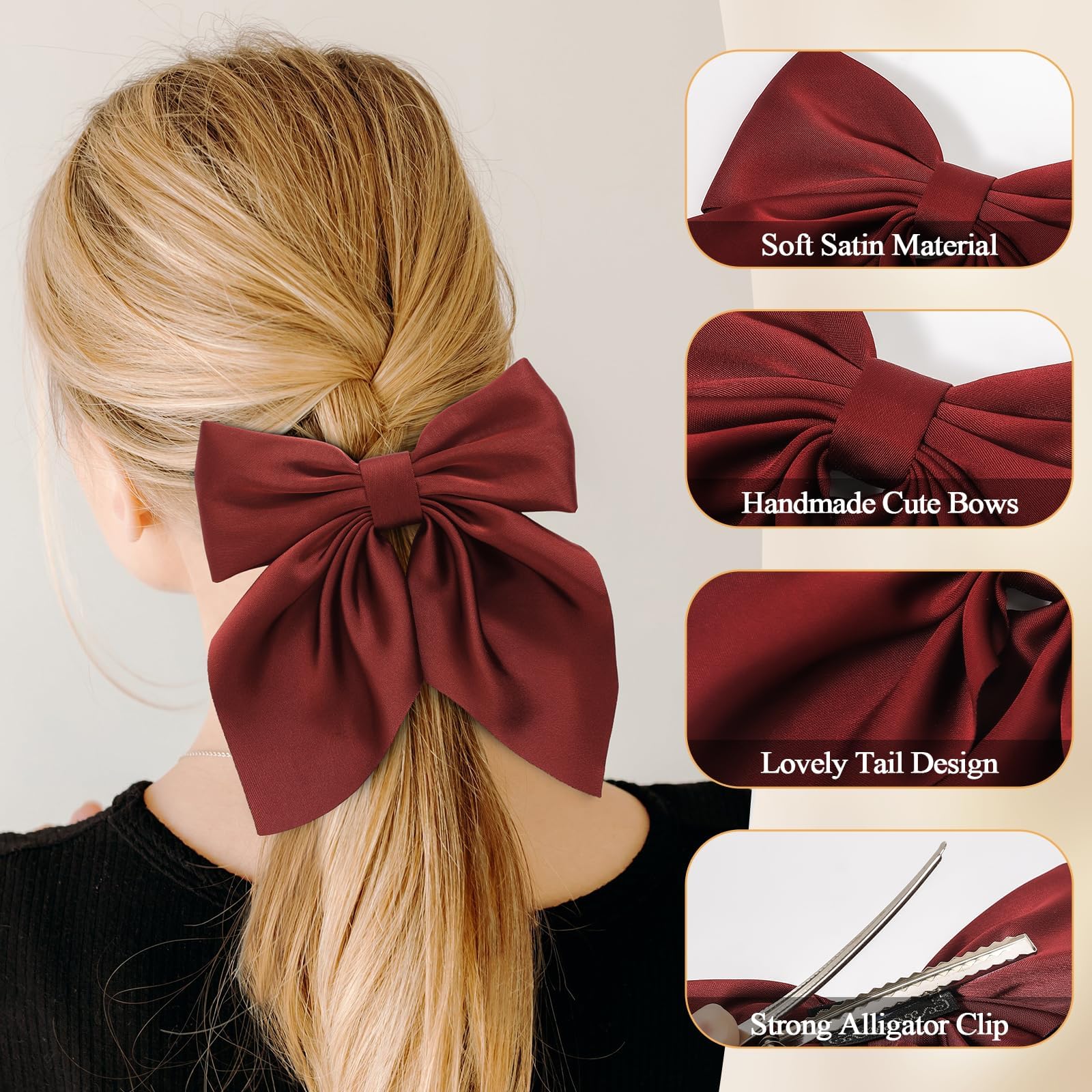 Seiolieliou alligator clip back detail showing sturdy grip and hair protection