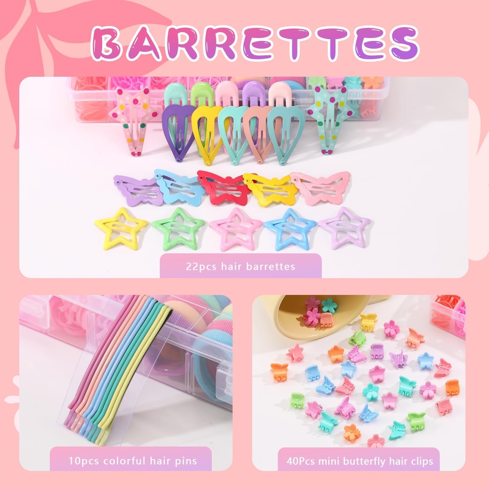 Seiolieliou butterfly clips laid out to show styles and secure decoration