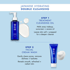 SEKKISEI cleanser in bathroom lifestyle scene demonstrating daily routine benefit